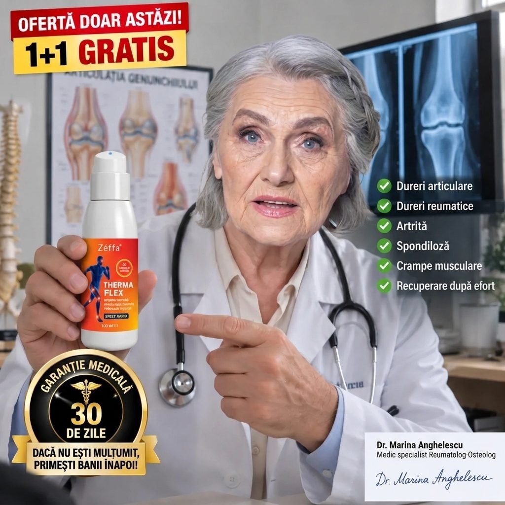 Dr. Marina Anghelescu recomandă gelul Therma Flex — ofertă 1+1 gratis, garanție 30 de zile